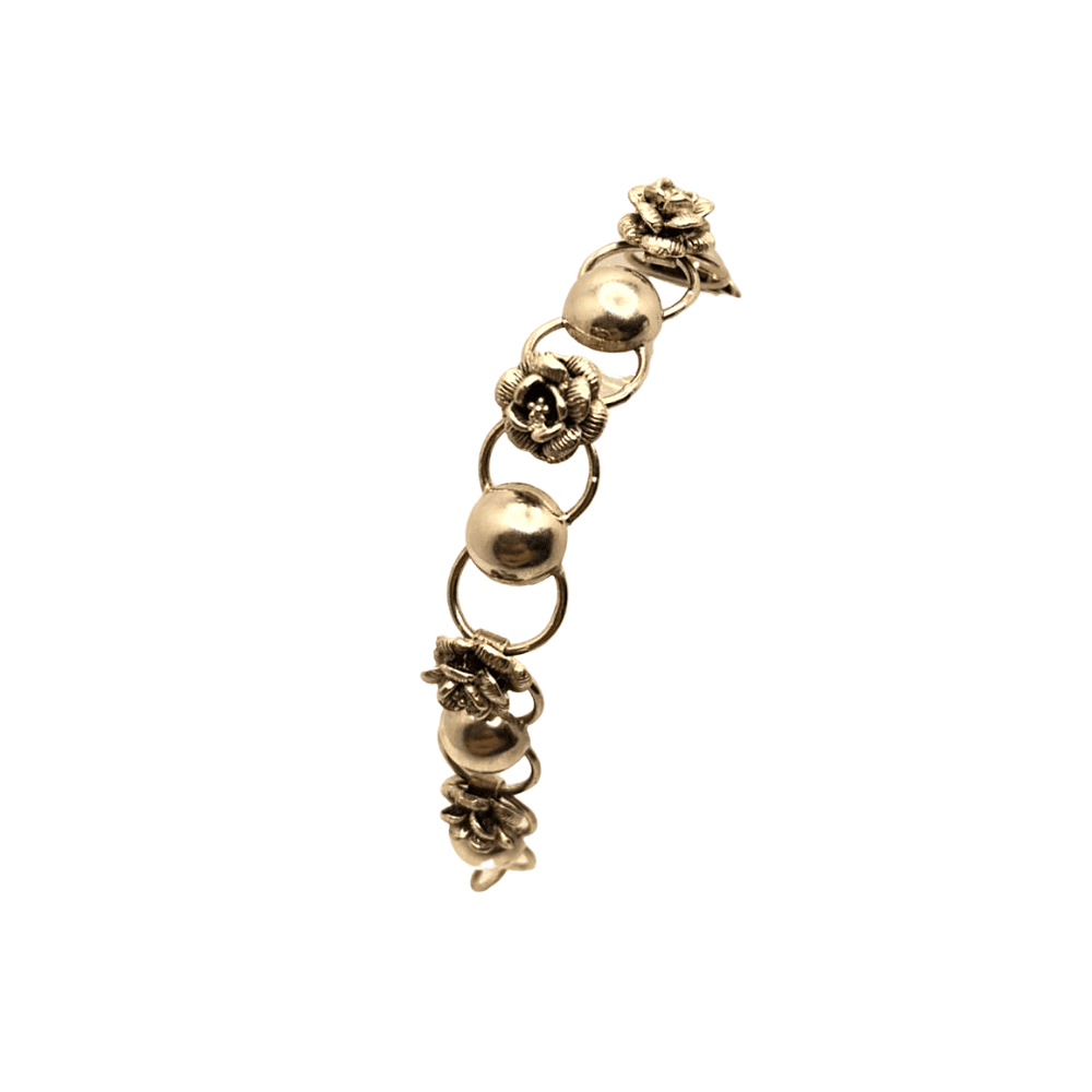 Pulseira Bola Flor Prata de Bali