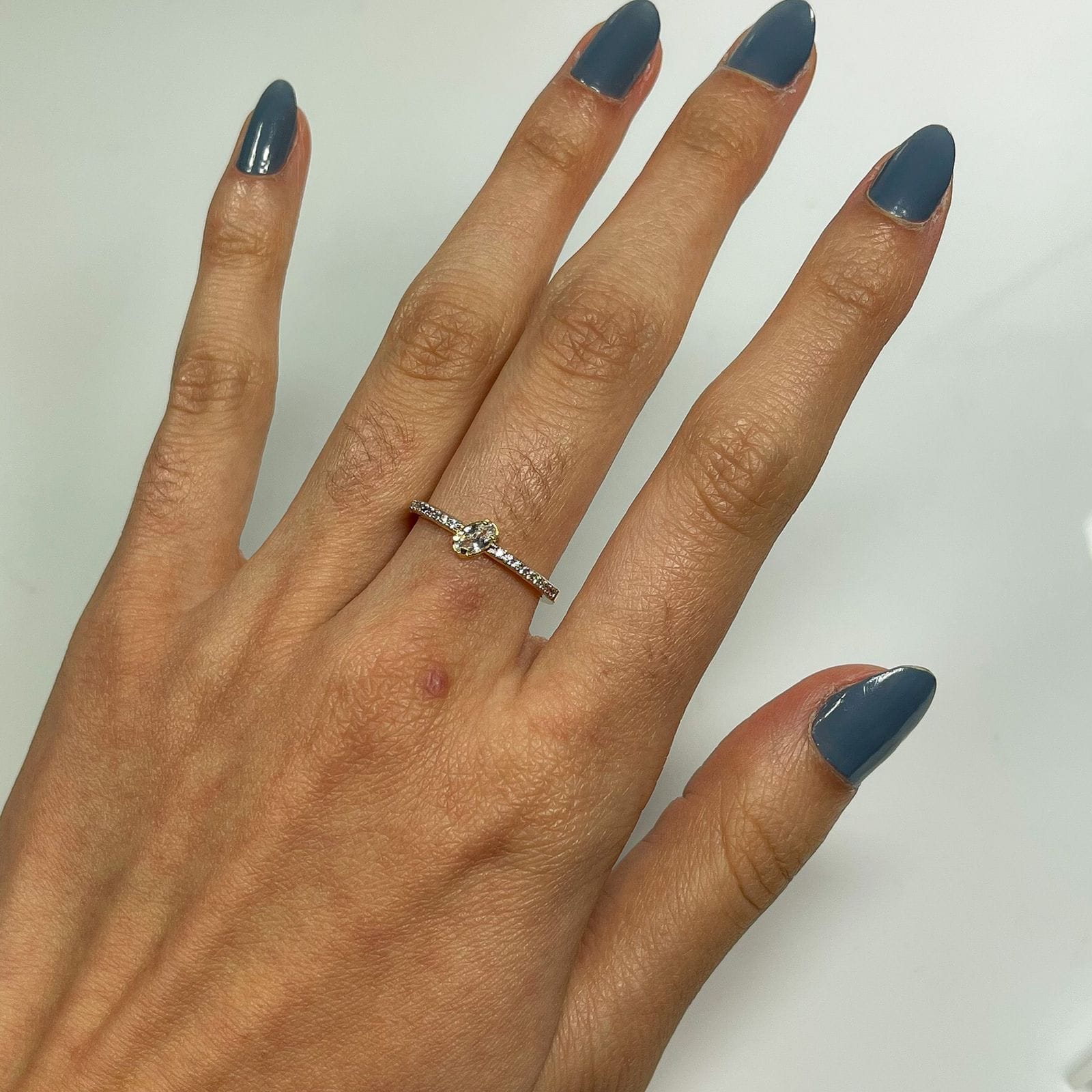 Anel solitario Zirconia Oval Semijoia