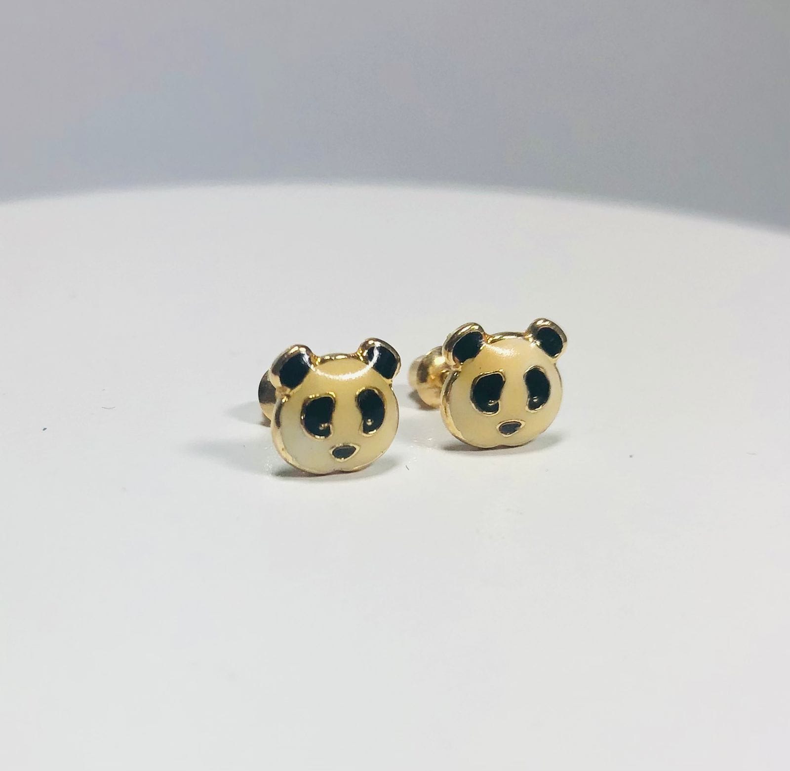 Brinco Infantil Urso panda Ouro 18K