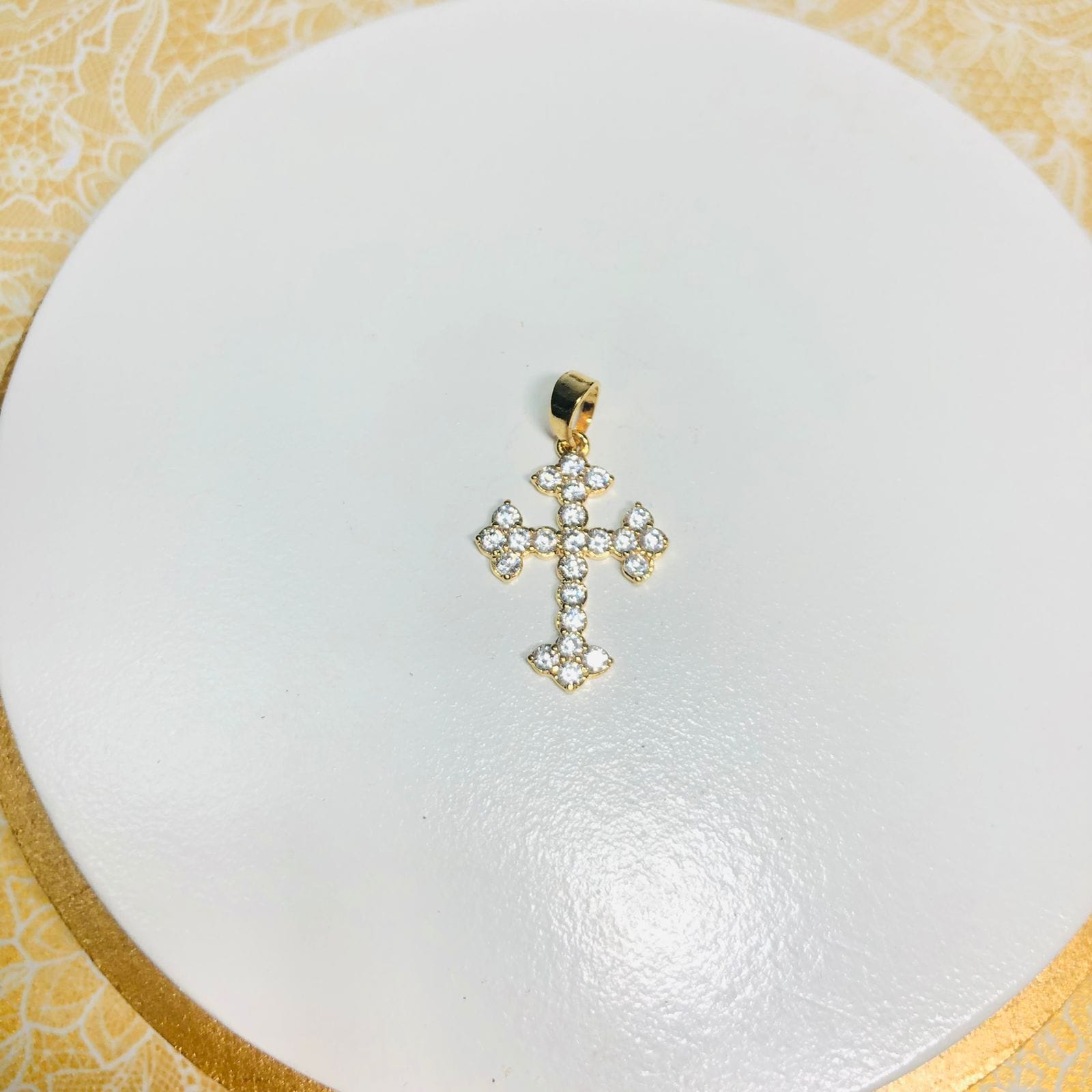 Pingente Cruz Zirconias